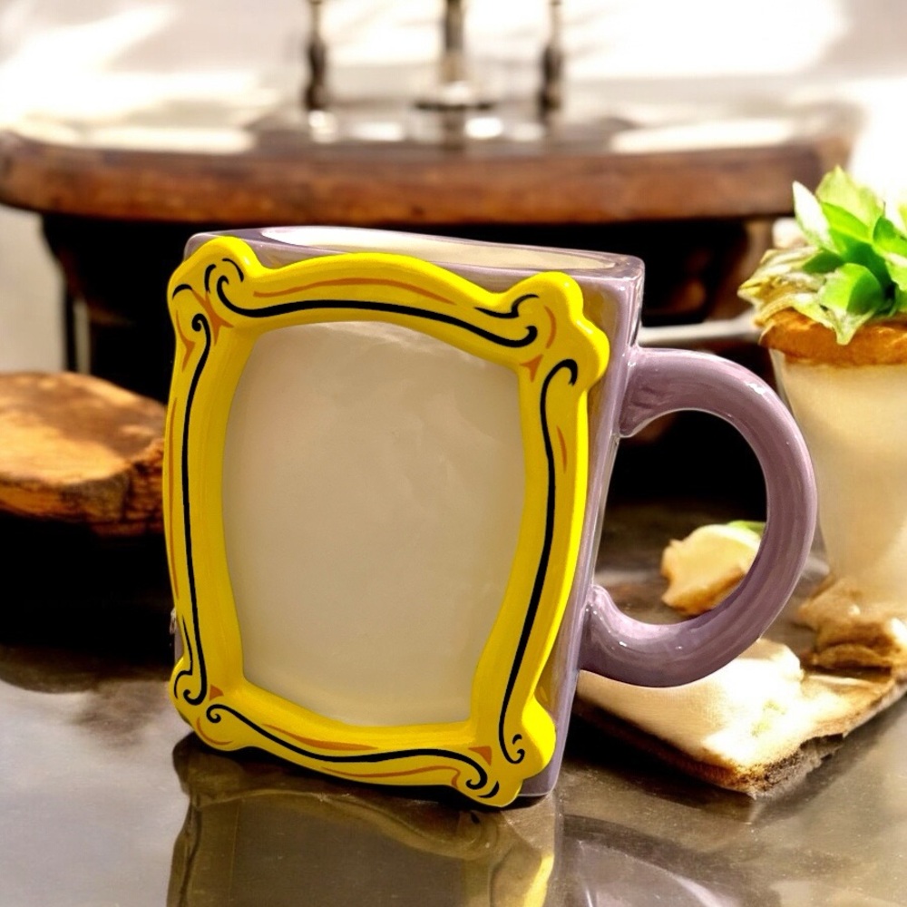 Purple and Yellow Friends Frame coffee mug or pen or plant holder